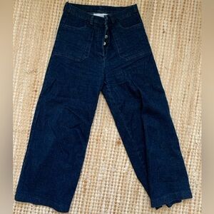 Loup Simone Wide Crop Jeans - Dark Indigo XS